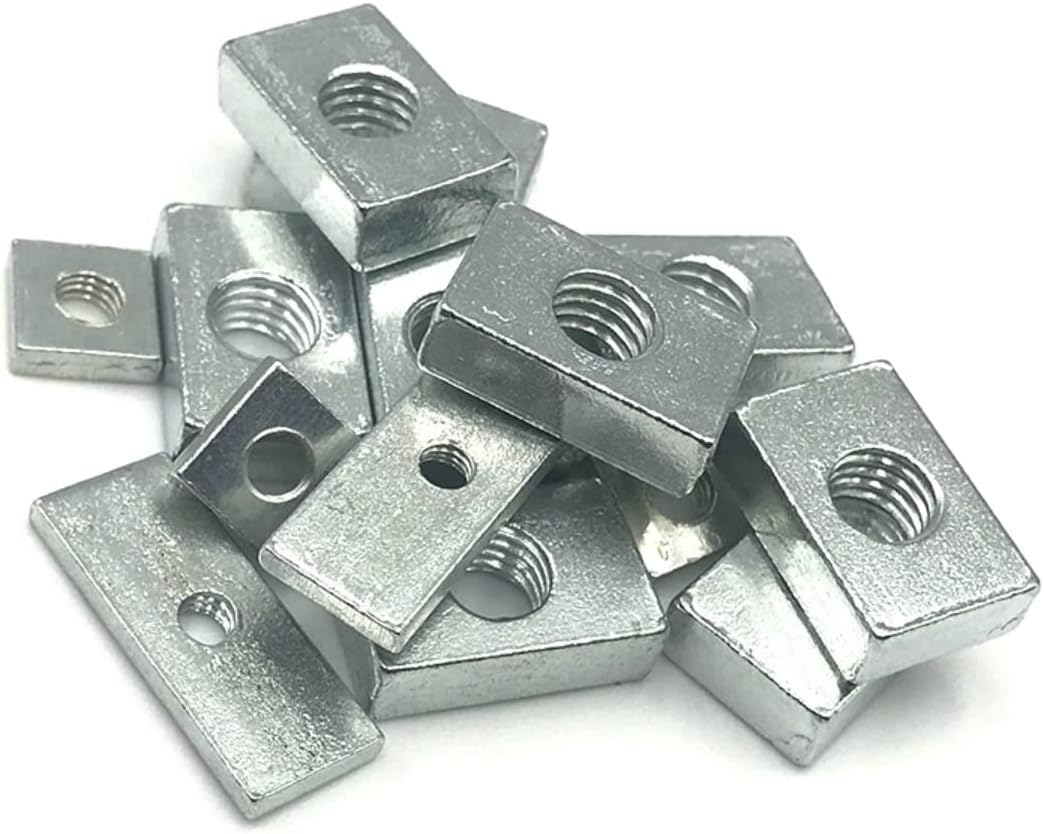 Dadi in acciaio al carbonio 10 pezzi, Dado quadrato M10, Dadi rettangolari, Profilo in alluminio, Blocco scorrevole, Accessorio, Dado svasato sottile in acciaio al carbonio