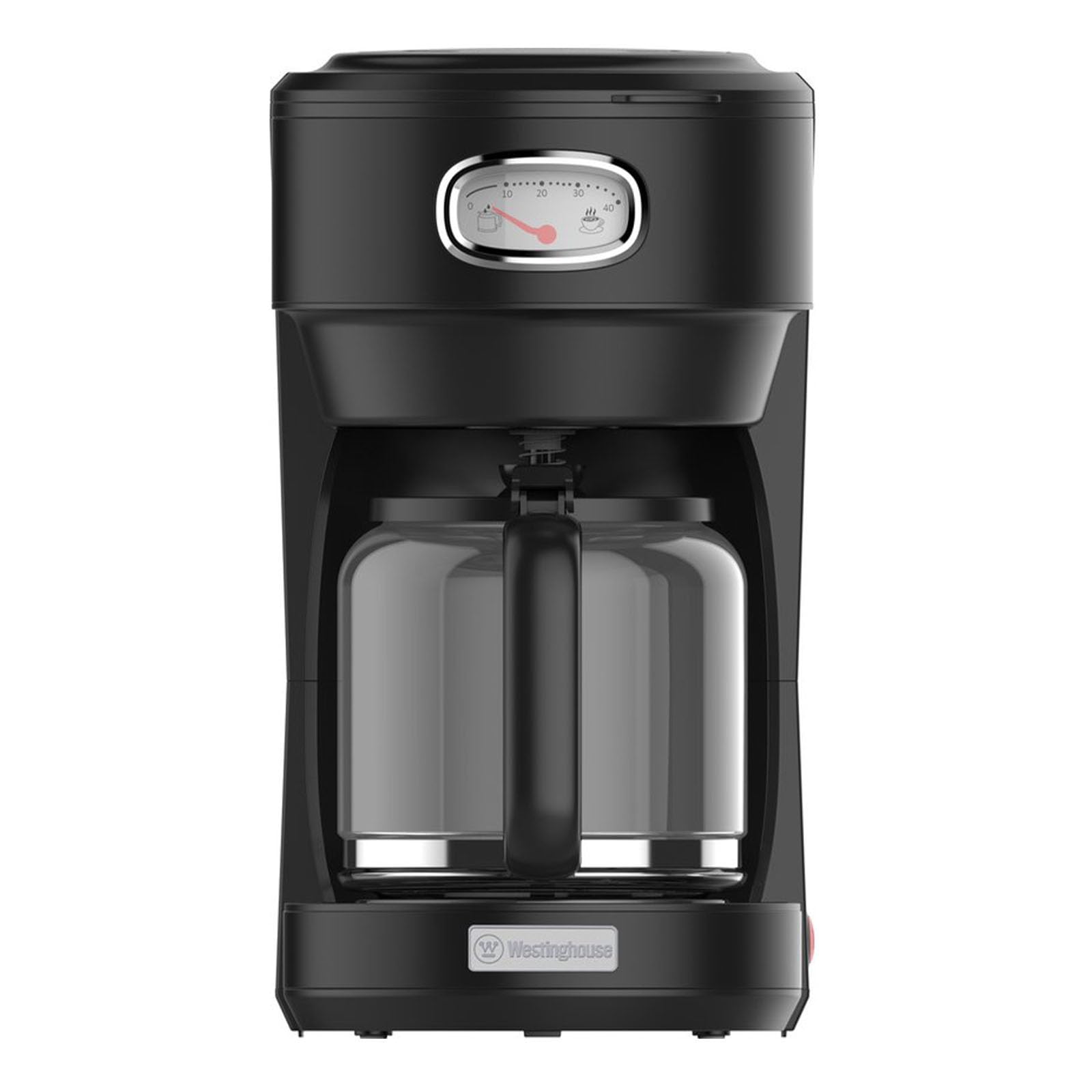 Westinghouse Rétro Cafetière Filtre, Cafetière Pour 10 Tasses, Carafe en Verre, Filtre Permanent, Système Anti-Goutte, Fonction Maintien au Chaud, Noir