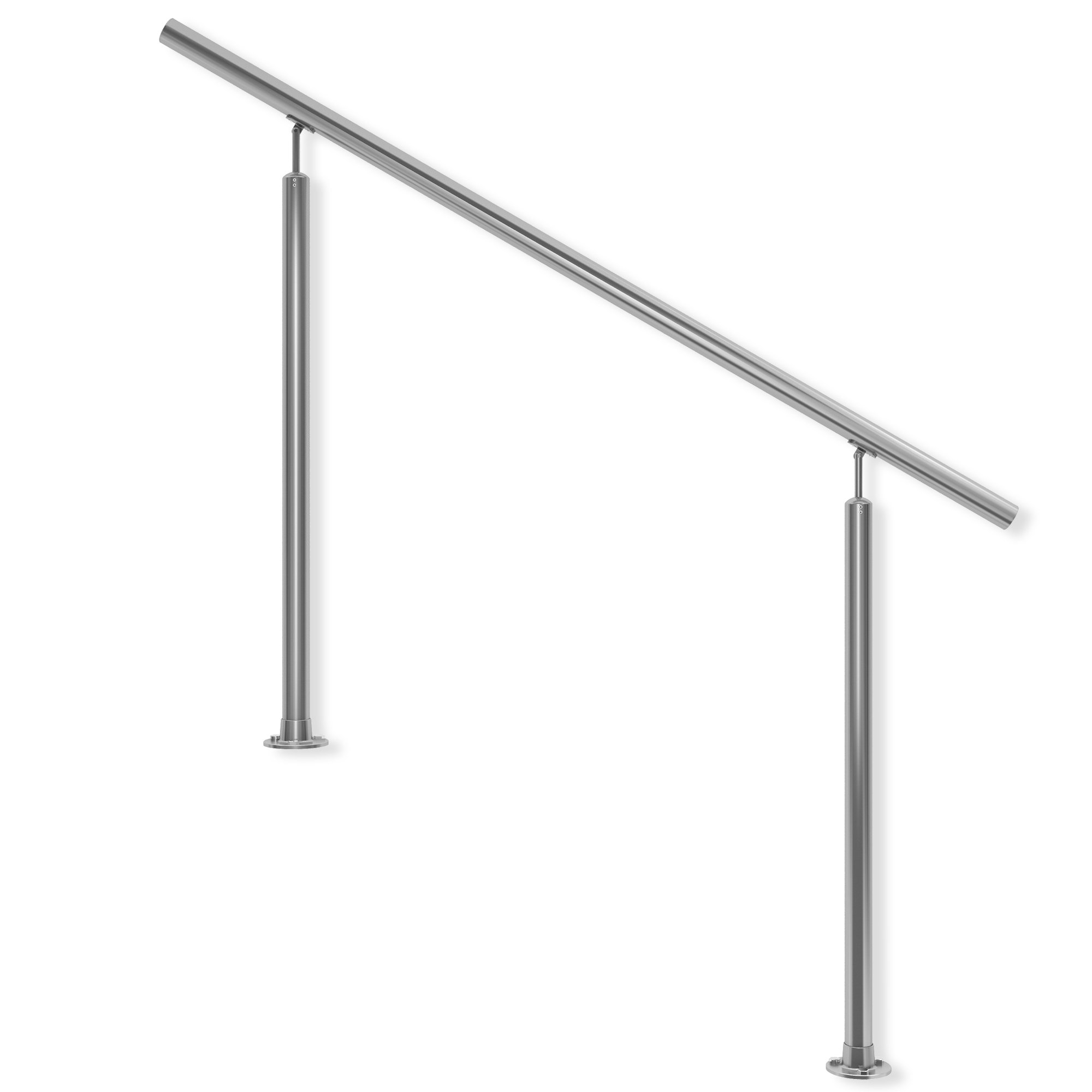 DOLLE Geländer Edelstahl – Hauseingang, 2 Pfosten, Bodenmontage, 150 cm x 100 cm
