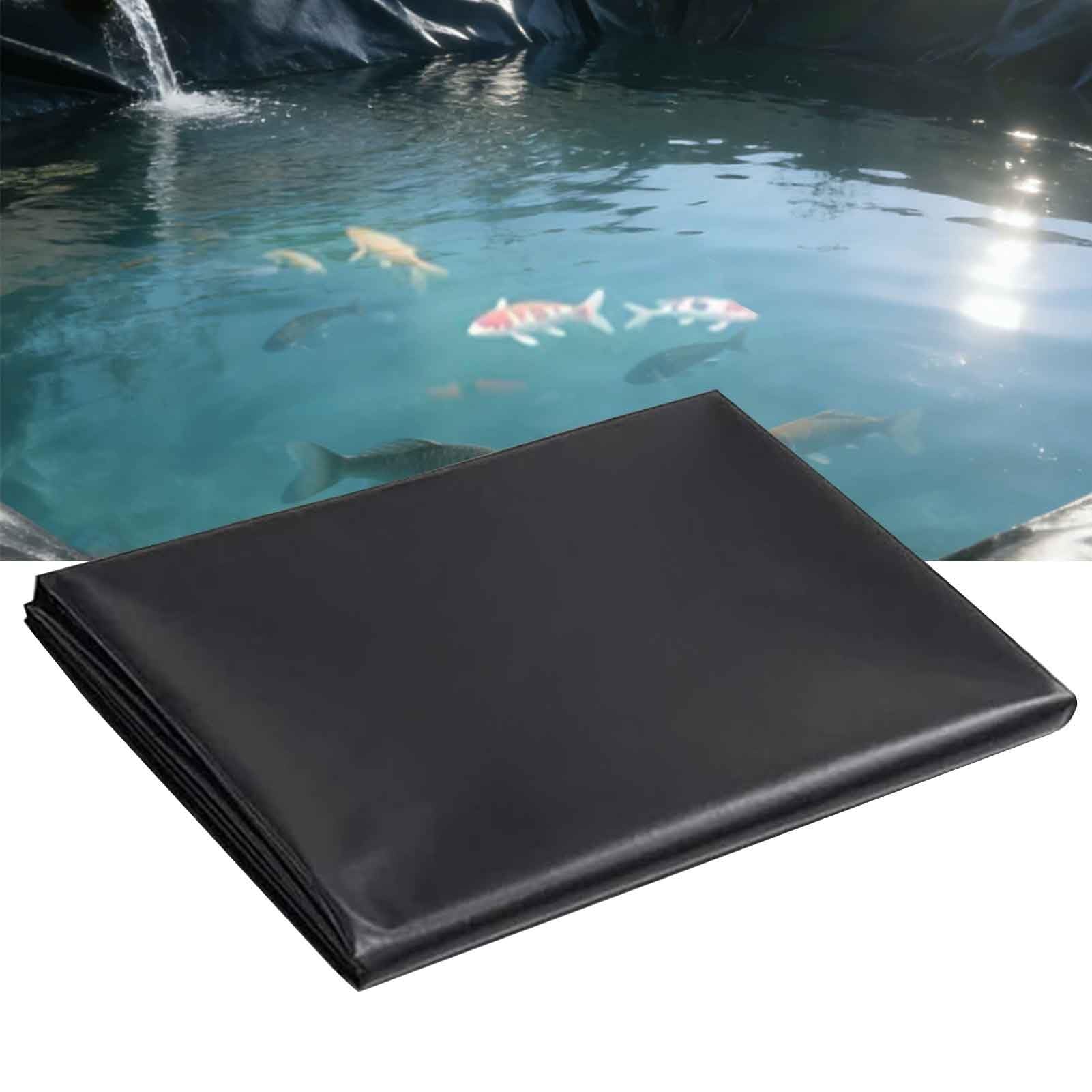 DMCHENGMA Large Size Black Pond Liners, Waterproof HDPE Fish Pond Tarp, 5 Mil Thick HDPE Foldable Underlay Tarpaulin Sealing Film Membrane, Flexible Anti-Leak Liner(4x10m(13.1x32.8ft))