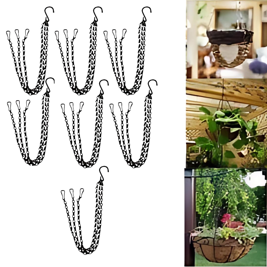 KUMUDAM Hanging Metal Chain 3 Legs for Pots, Black, Indoor/Outdoor (5, Black) (B0DFWZBTRY) Amazon Price History, Amazon Price Tracker