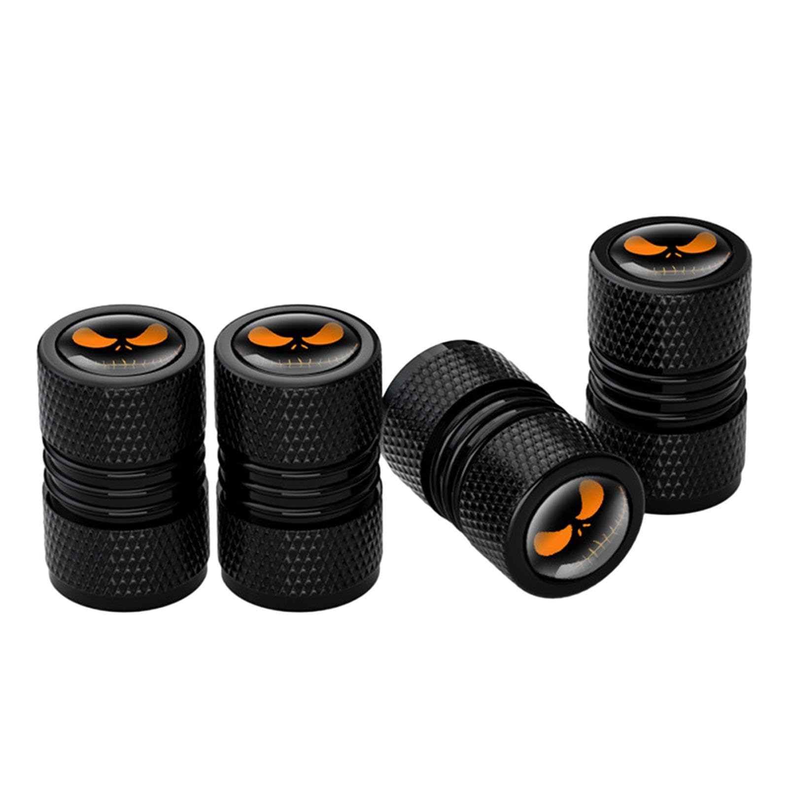 Weiting Men's Black Car Tire Caps - Matte Skull Tire Caps Aluminum Alloy,Tire Stems For Trucks Motorcycles Suvs And Bikes, Tire Pressure Caps For And Wo