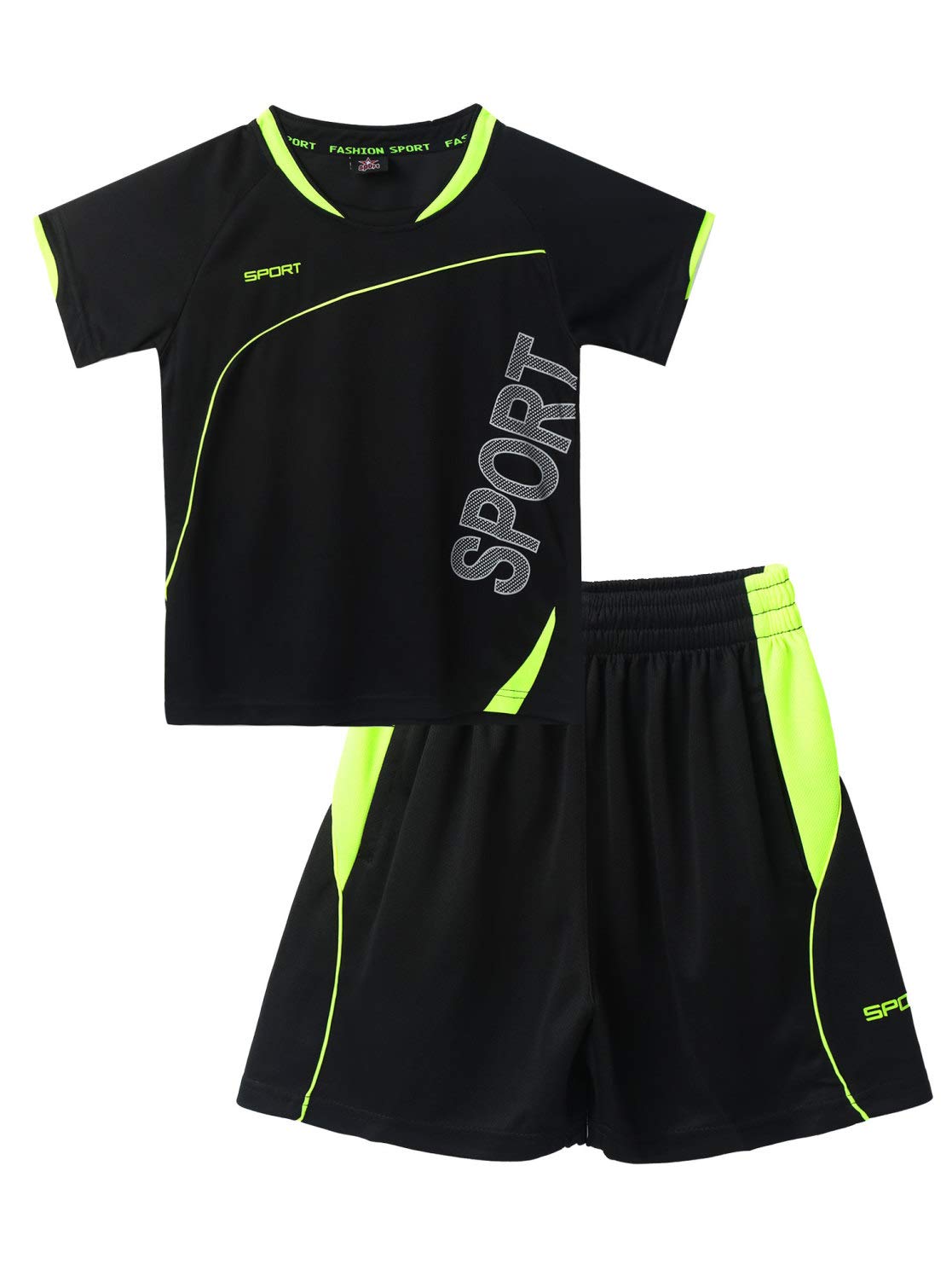 Aislor Conjunto Deportivo Verano para Niños Sport Ropa Deportiva Camiseta de Manga Corta y Pantalones Cortos Chándal Deporte Fútbol Baloncesto Running 2 Piezas