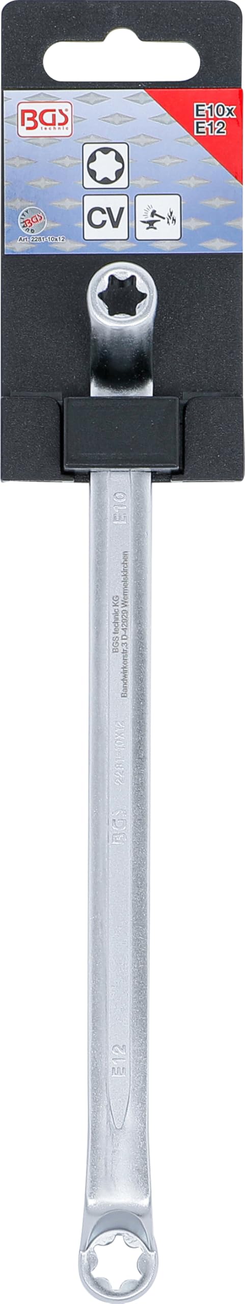 BGS 2281-10X12 - Clé polygonales double embouts avec têtes polygonales profil E - coudées - E10 x E12