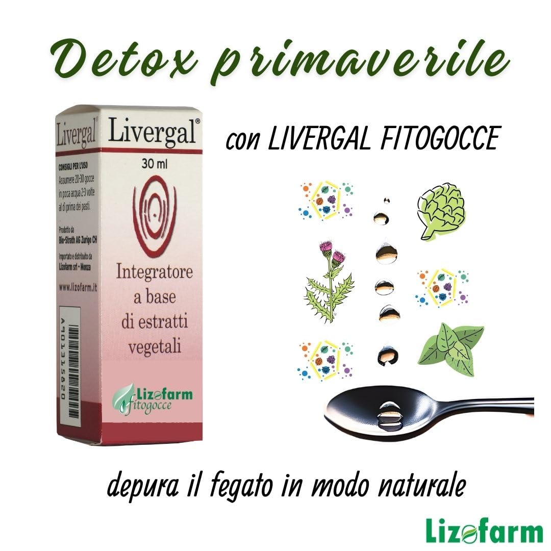 Livergal fitogocce - estratto idroalcolico in gocce per la digestione dei grassi e l'attività del fegato | 30ml