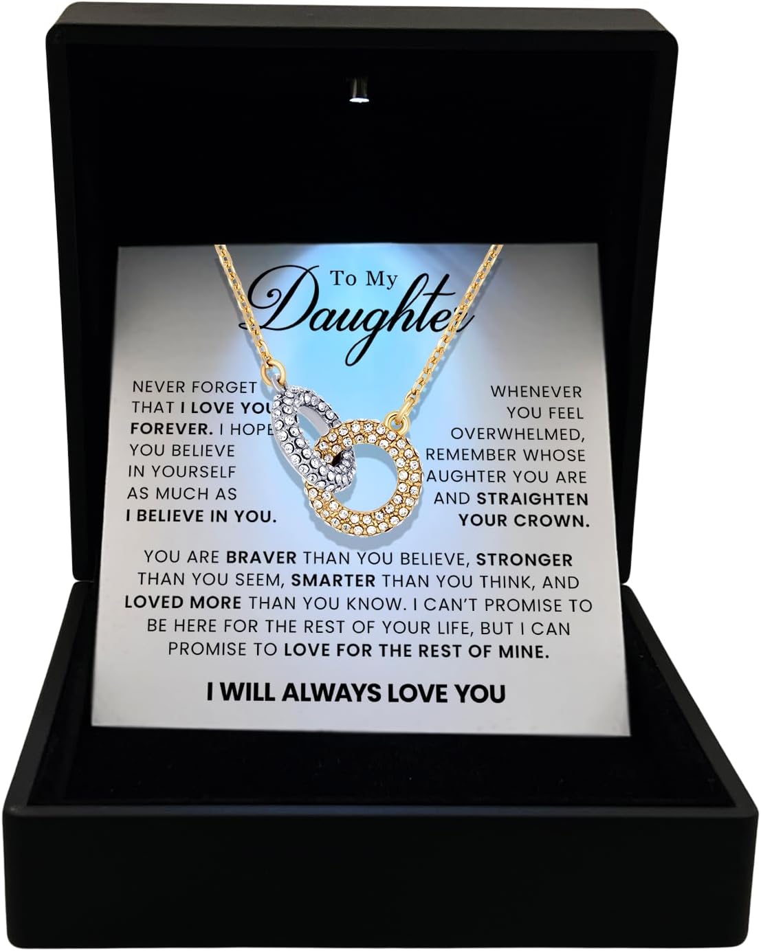 To My Daughter Necklace from Dad Mom, To My Granddaughter Gifts from Grandma Grandpa, Necklace Birthday Gift for Her, Mom Necklace from Son Daughter - Image 2