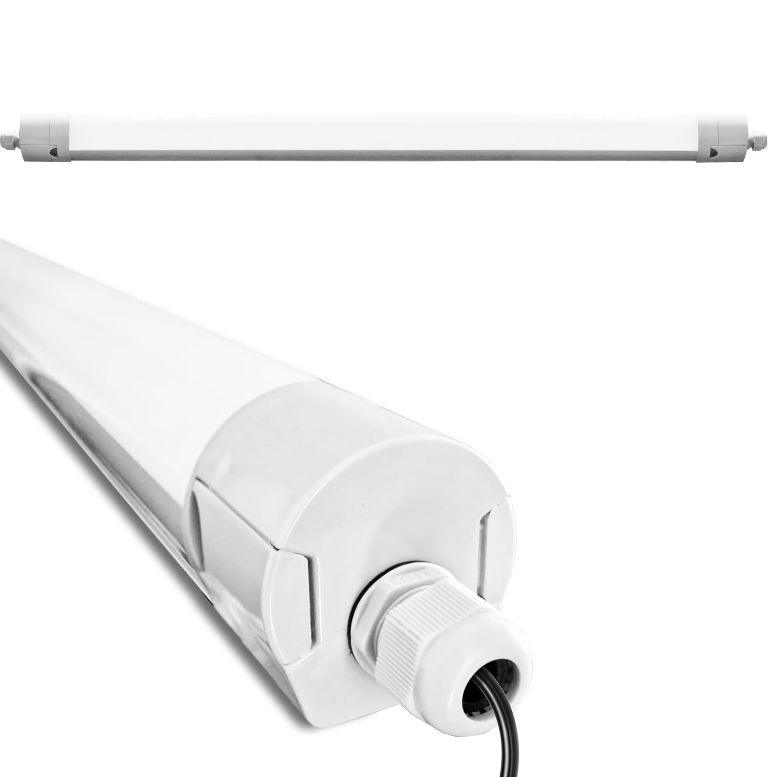 Maka Tubo Led Barra Luminosa 6500K Luce Fredda 220V 50/60 Hz IP65 Impermeabile per Esterno e Interni Umidi Lampada Box Auto Garage Cantina Magazzini Plug and Play 25.000 Ore (50W - 150 cm - 6070 Lm)