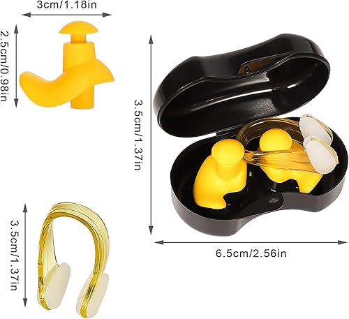 Miniatura 2 de Savita Juego de 6 tapones para los oídos de natación y clip para la nariz, reutilizables, prácticos, impermeables, protectores de orejas para la 6