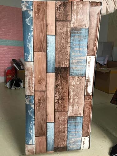 Miniatura 3 de PoetryHome Papel de contacto autoadhesivo vintage Shiplap para despegar y pegar, papel tapiz de madera para paredes, gabinetes de cocina,