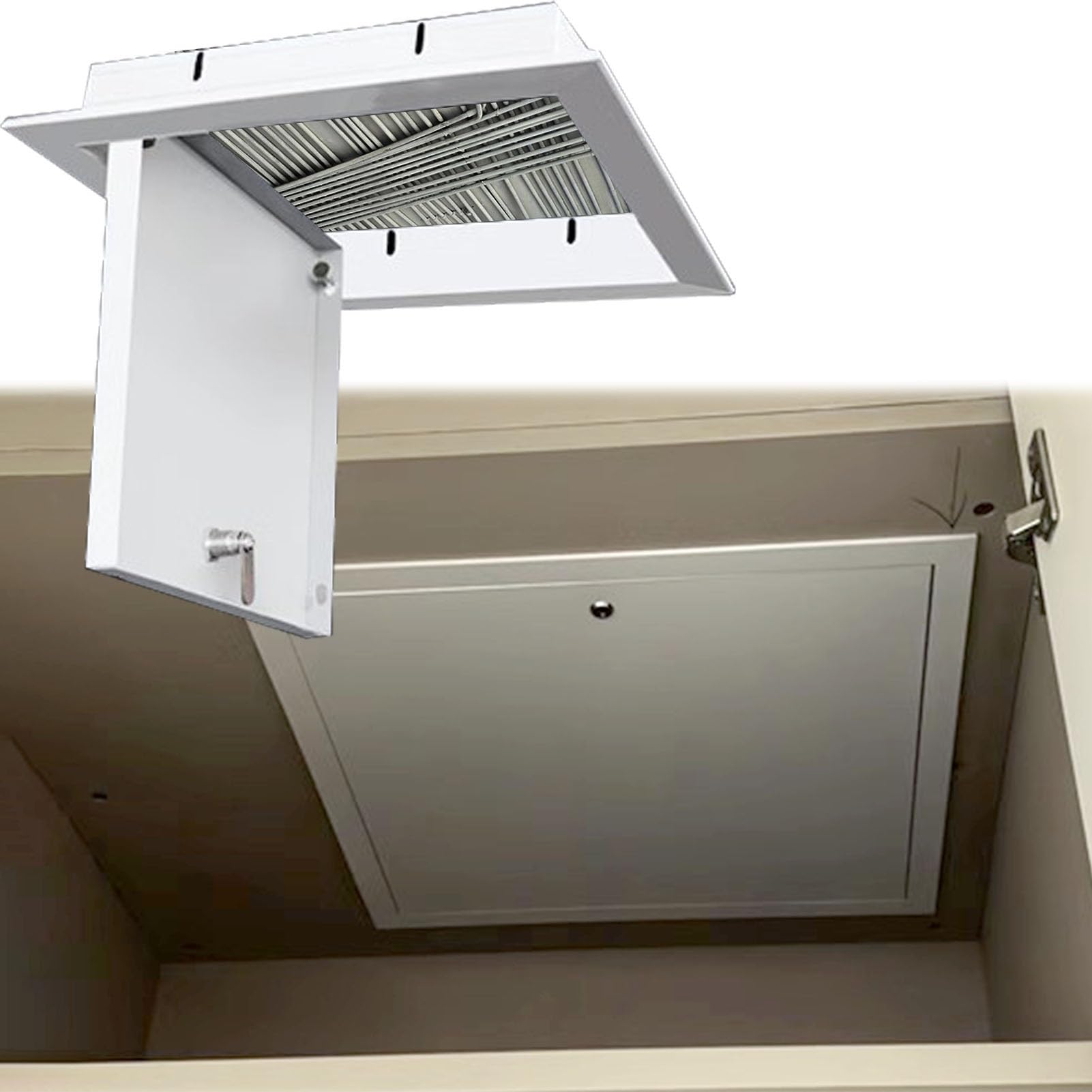 Klapa Rewizyjna Sufitowy Panel Dostępowy 25 30 35 40 45 55 60 70 75 Cm, Płyta Gipsowo-kartonowa Podnoszone Drzwi na Poddasze Właz Inspekcyjny Zamykane, Drzwi Serwisowe(17x24in(432x610mm))