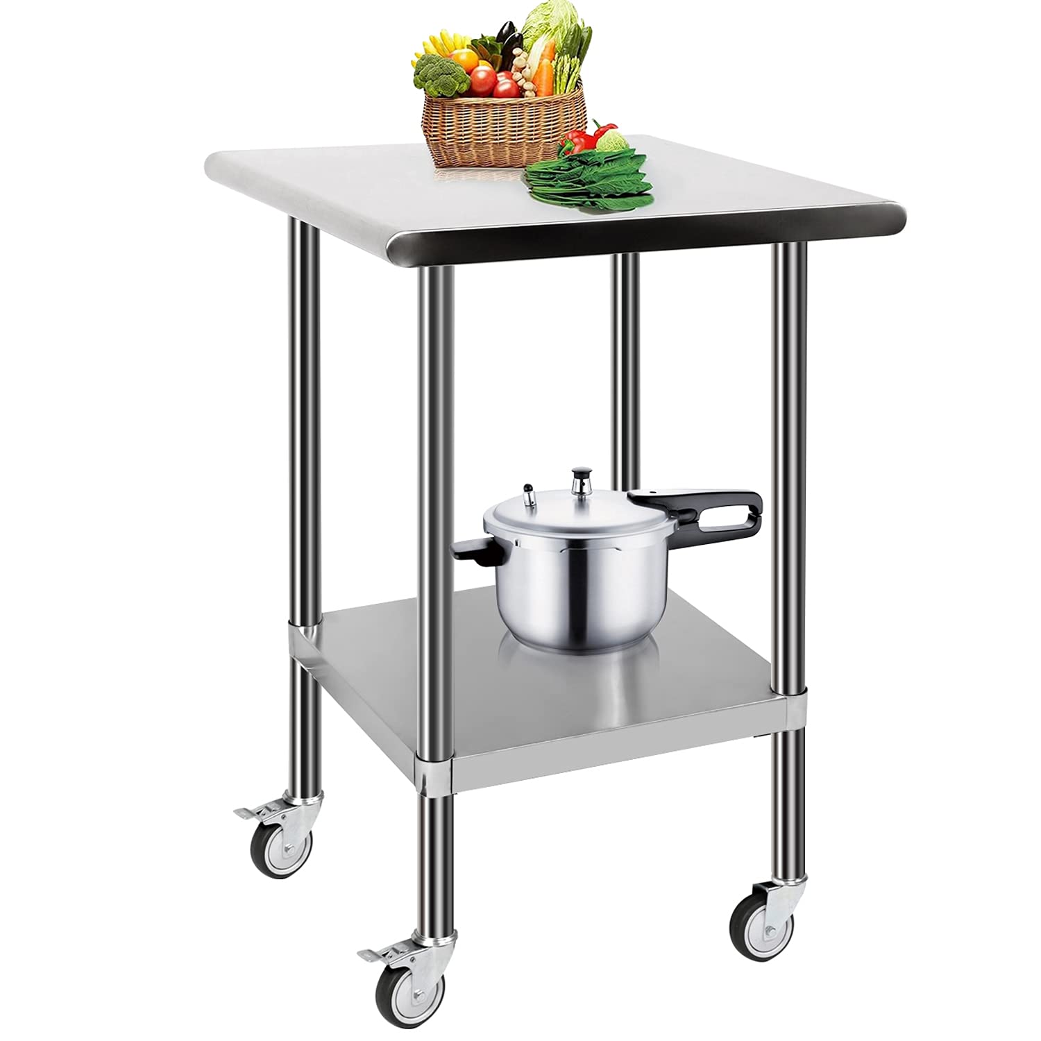 Buy tonchean NSF Stainless Steel Table 36 x 24 x 24 Inch with Caster