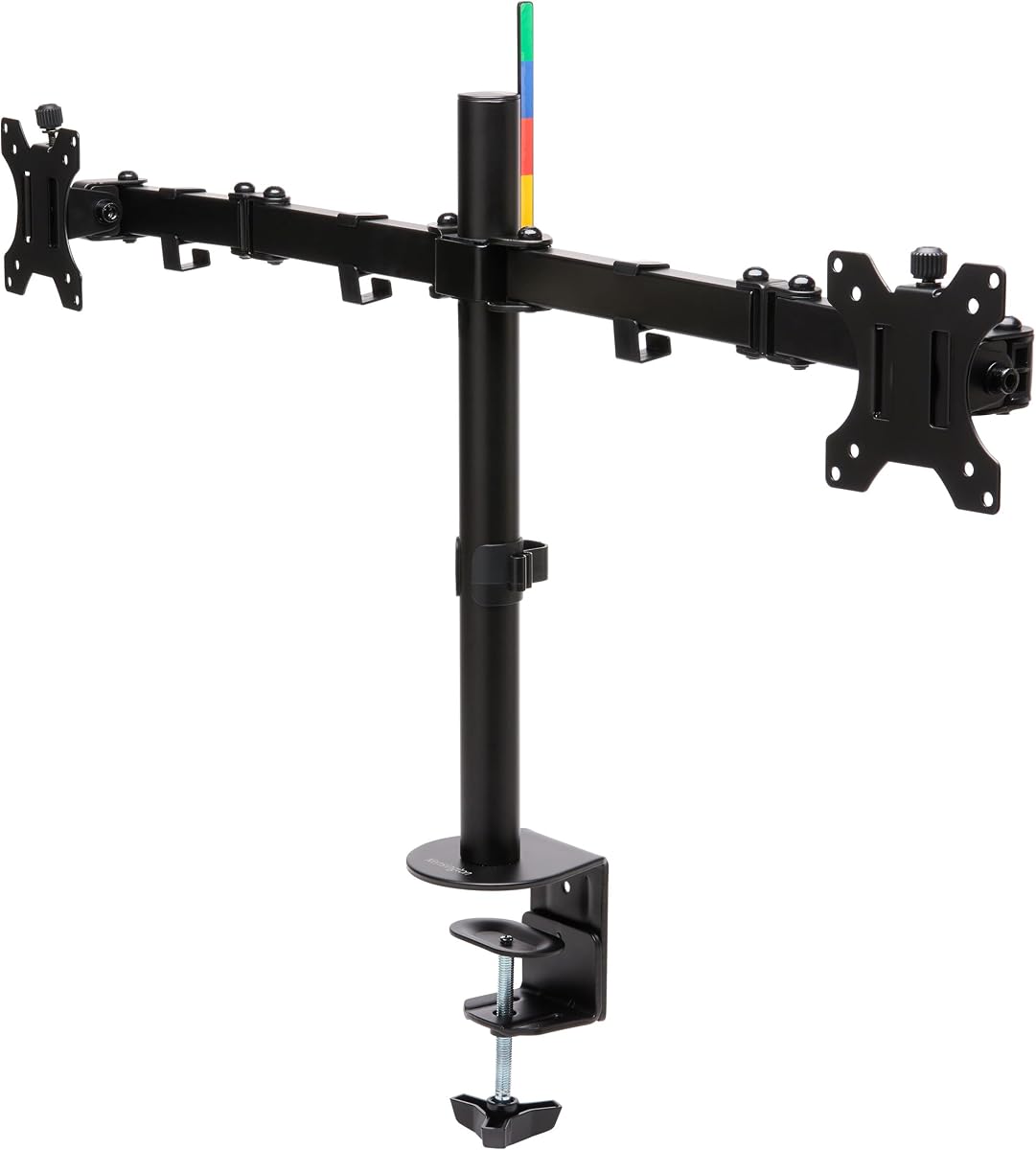 Kensington Dual Monitor Desk Mount, SmartFit Ergonomic Dual Monitor Arm for 2 Monitors Up to 32 inch and 17.6lbs for Office, Home, VESA Mount C-clamp Extended Monitor Stand, Black K55409WW