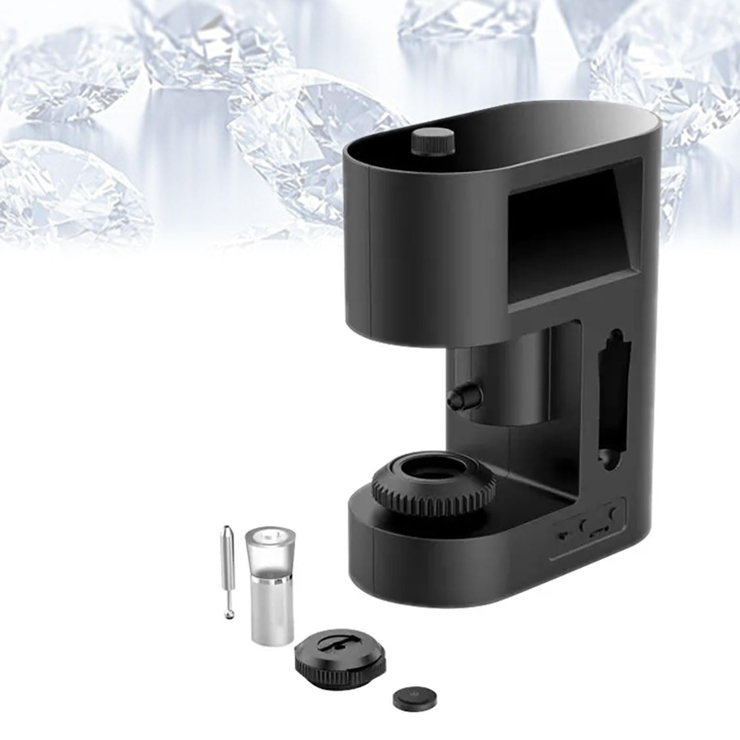 Diamond Appraiser Loupe grossissante 30-200x avec 20 lumières, double écran d'affichage, miroir de coupe HD pour bijouterie et laboratoire