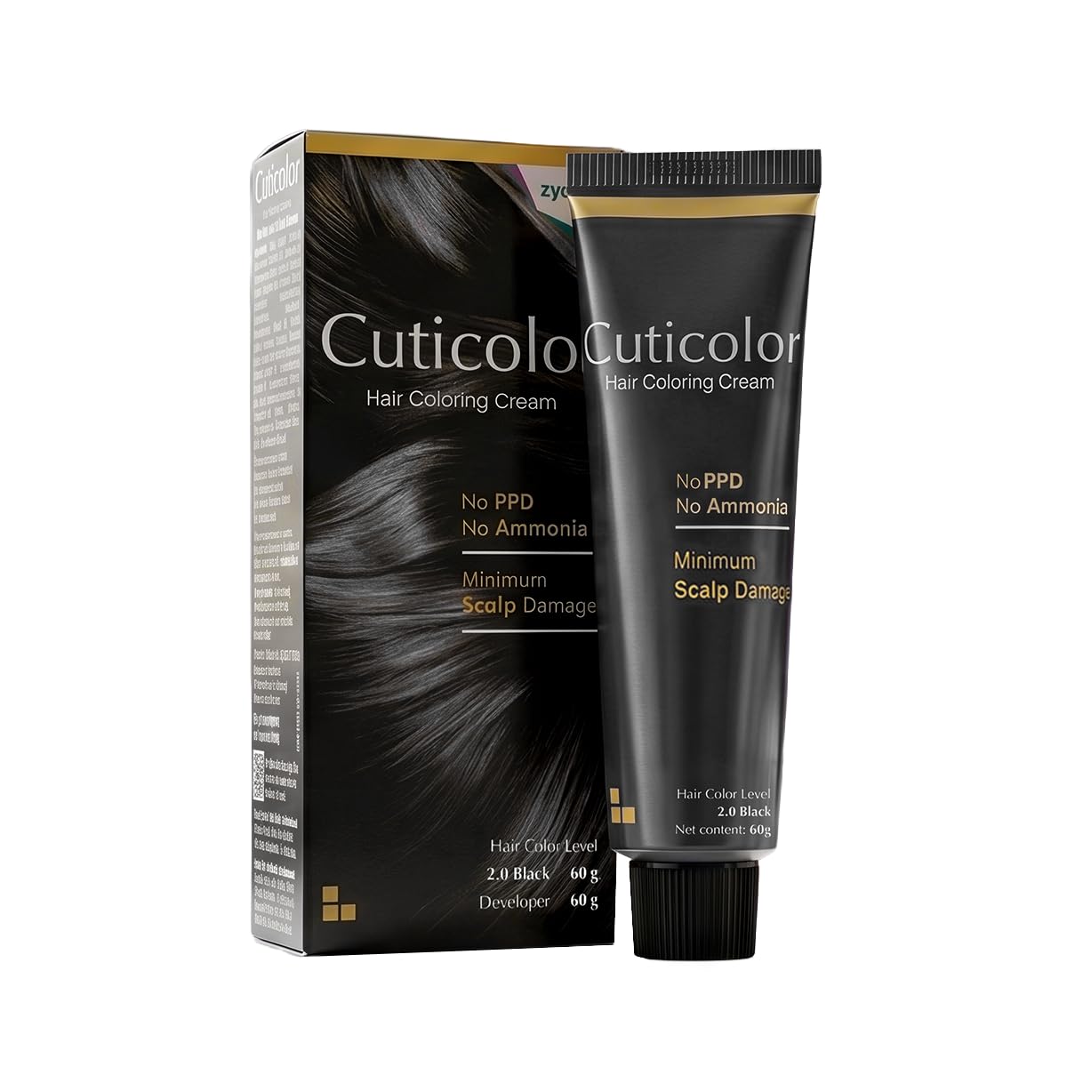 Cuticolor Permanent Hair Color Cream|Dr prescribed|Suitable for Sensitive Skin|Eco Mechanism for Preserving Scalp Health|No Ammonia|No PPD|Enriched with Portulaca & Boseivela Extracts(Black,Pack of 1)-picture-20