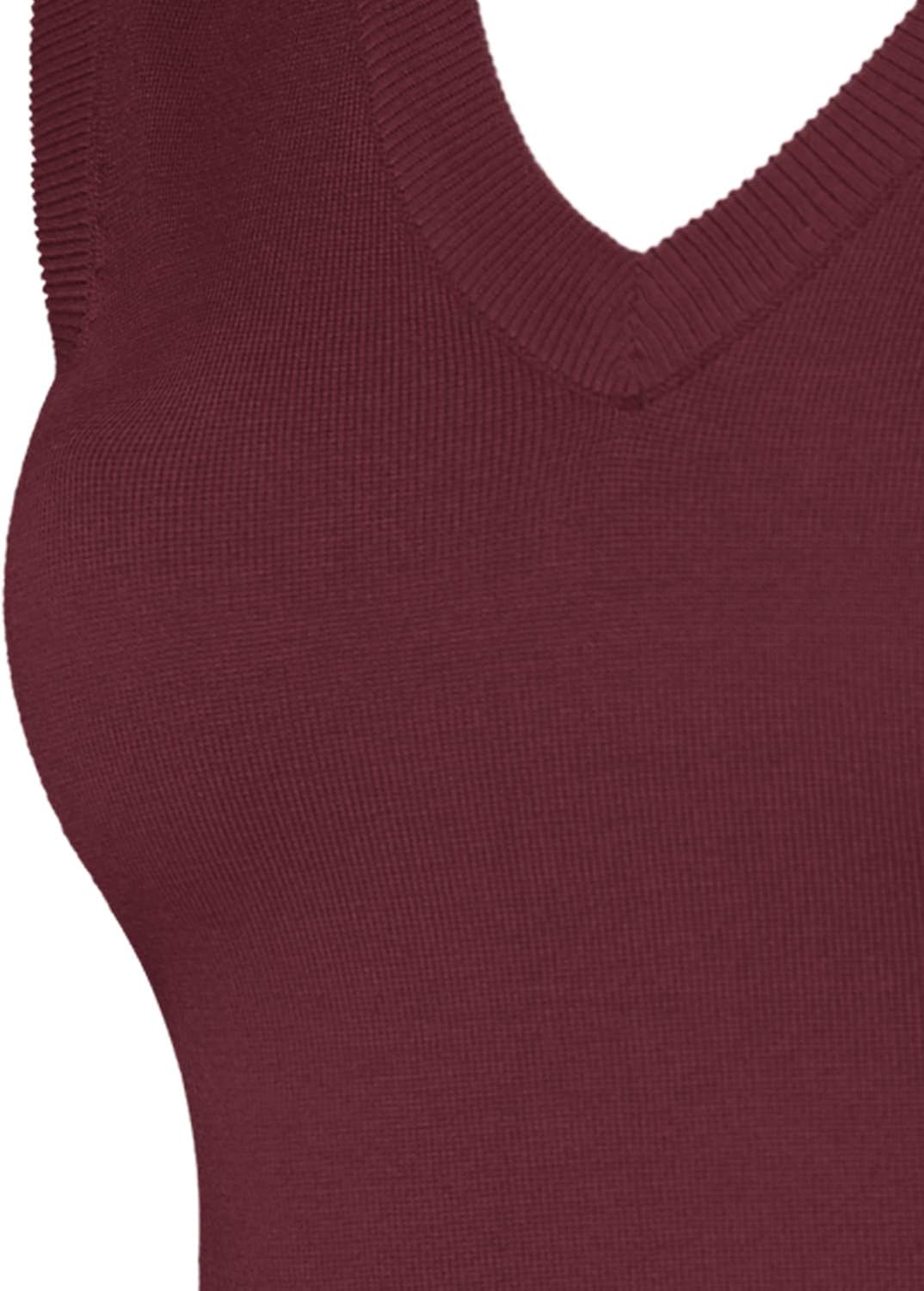 JSCEND Women's Solid Basic V-Neck Sleeveless Soft Stretch Pullover Sweater Vest Top at  Women’s Clothing store