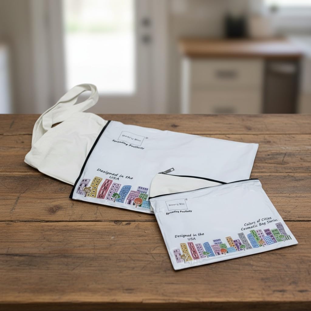 City Themed Artwork Tote Bag with Zipper Series- Designed in the USA, 17"x14", Souvenir & Gift - Image 5