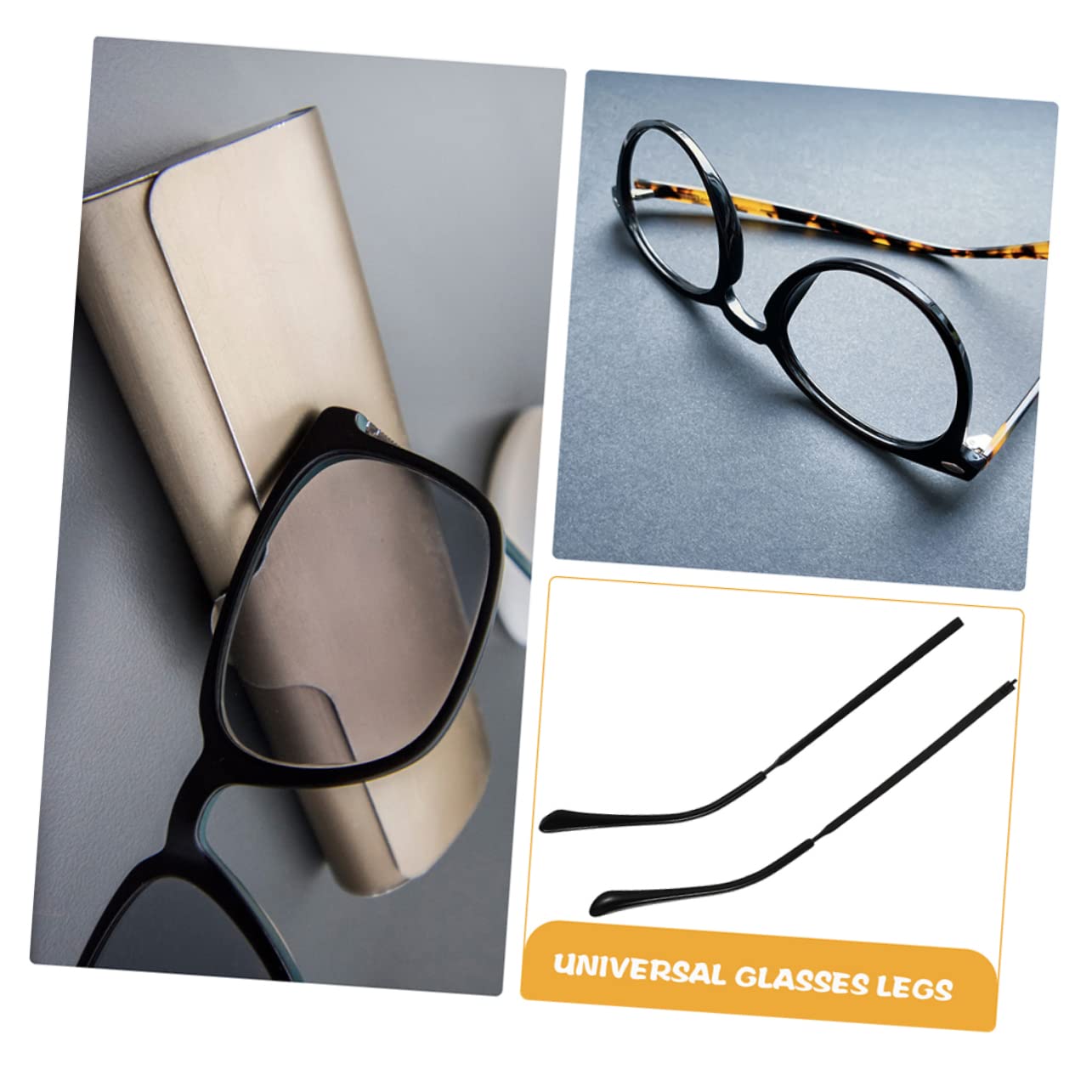 FRCOLOR 10 Paires Jambes De Lunettes Branche De Lunettes De Rechange Monture De De Bras Temple Des De Soleil Bras Jambes Remplacement De Black Métal
