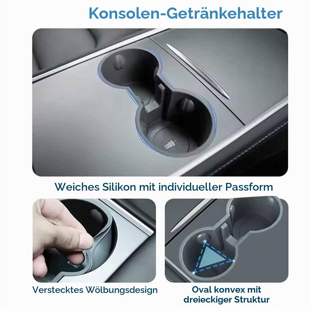 NEWFUN 4 Pcs Zubehör für Tesla Model Y 2021-2024 und Model 3 2021-2023, Mittelkonsole Organizer Armlehne Aufbewahrungsbox Armlehne Versteckte Aufbewahrungsbox Mittelkonsolen Getränkehalter