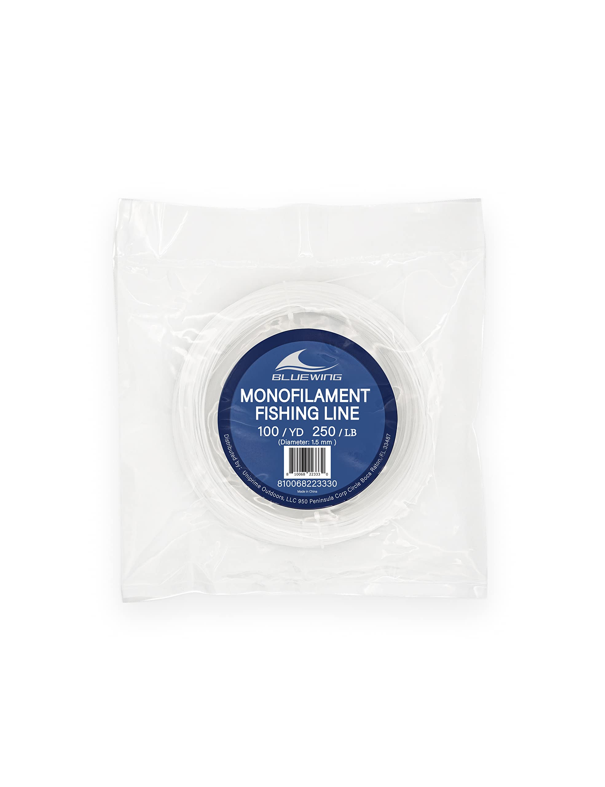 250lb mono fishing line BLUEWING Monofilament Fishing Line Dia.1.5mm*100YD*250LB Clear