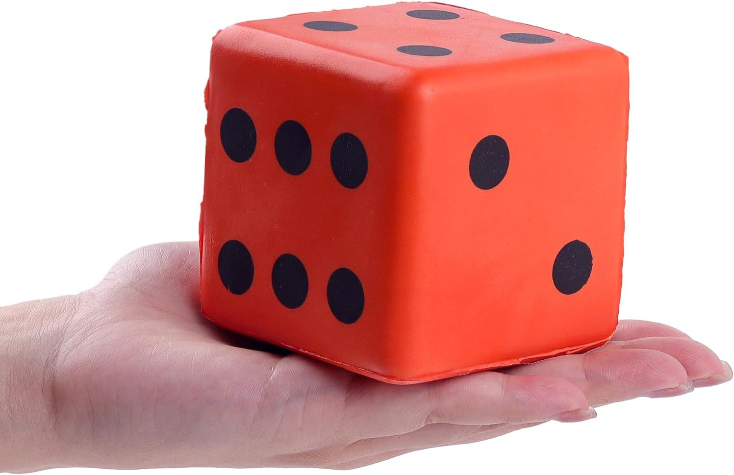 Anboor Large Foam Dice for Adults Kids - 3.15" Jumbo Big Colorful Dice Giant Soft Fun for Game Nights & Classroom Activities (Red)