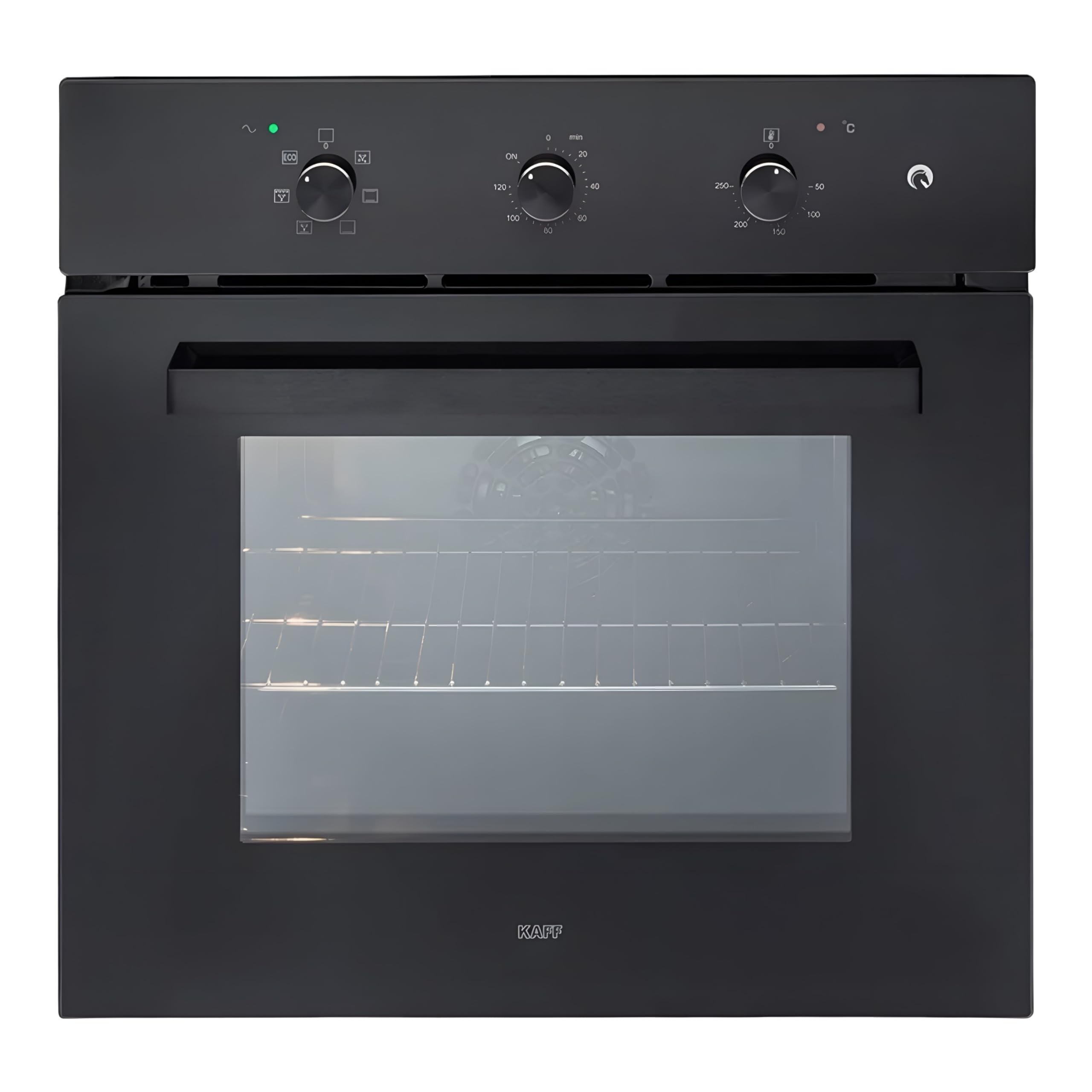 KAFF OV 83 ML 7 | 83 Litre Built-in Oven with Rotary Control Dials | Multi-Functional with Defrost, Internal Cooling Fan and Oven Light | Full Black Tempered Glass Finish, 3 Layer Glass Door (Black)