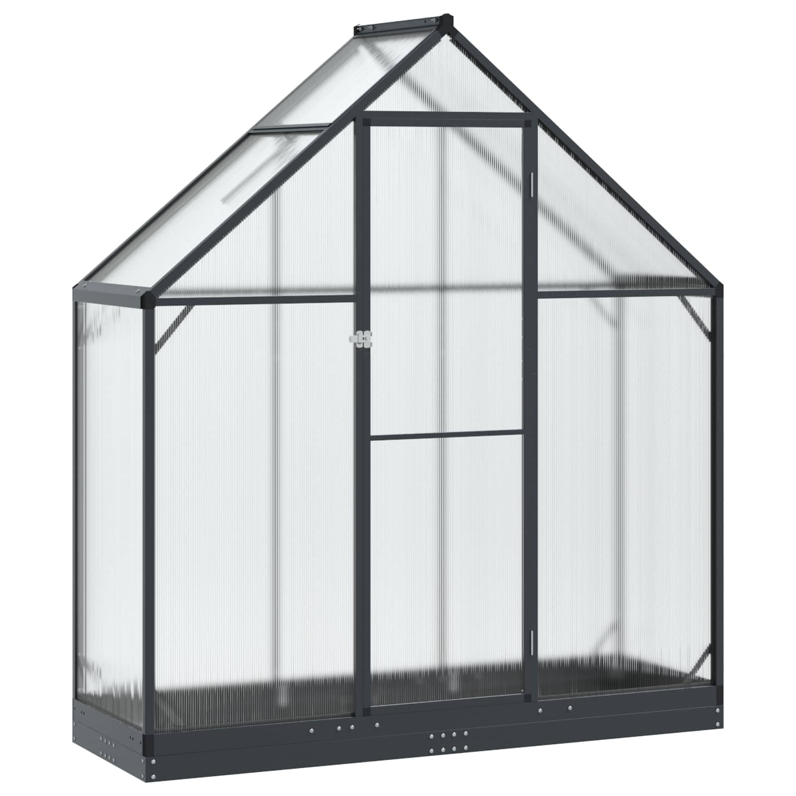 Szklarnia ogrodowa, antracytowa, 183,5 x 63,5 x 207 cm, odporna na warunki atmosferyczne domek dla roślin z drzwiami i zamkiem do użytku na zewnątrz, stabilna aluminiowa szklarnia tunelowa