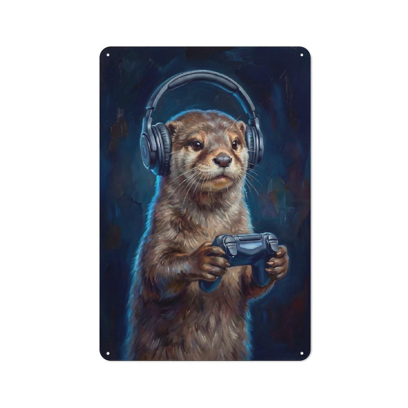 Junmoney Style-6 Gamer Otter Retro Metal Sign 30X20cm For Garage Or Workshop, With Clear Retro Wall Decor Character