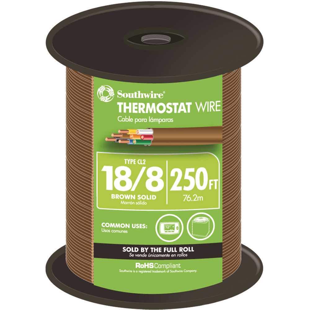 Southwire Thermostat Wire 18 Ga / 8 Conductor 250 ' Brown