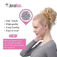 Vista 11 de JUVABUN Moños de pelo rizado con clip, rubio playa, para moños, pieza de cabello para moños, moño rizado, uso diario, lavable y realista, clip