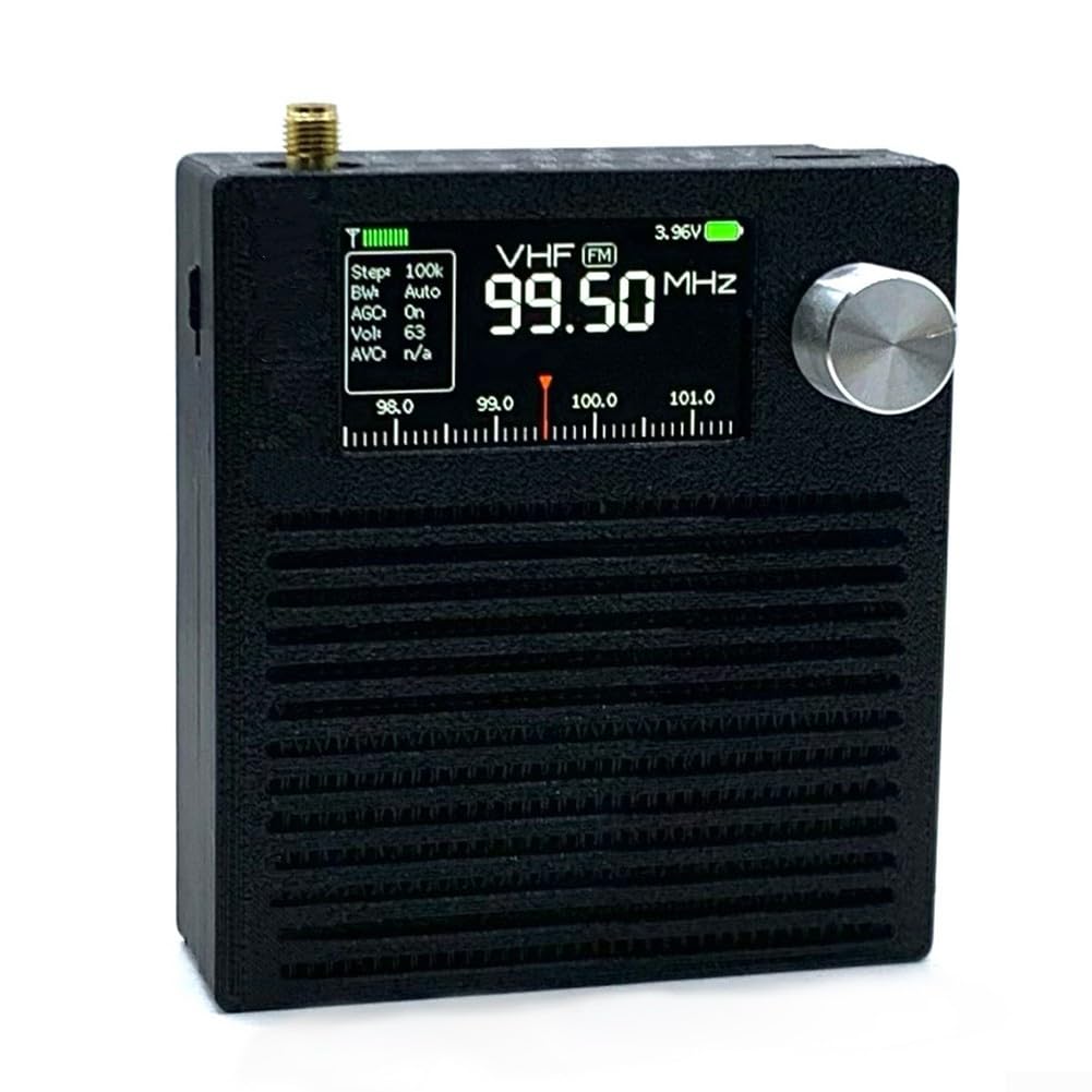 Para MINI SI4732 para receptor de radio DSP con batería de 3000 mAh y circuito de auriculares versión Plus, modos AM/FM/LSB/USB, firmware actualizable (barra de tracción)
