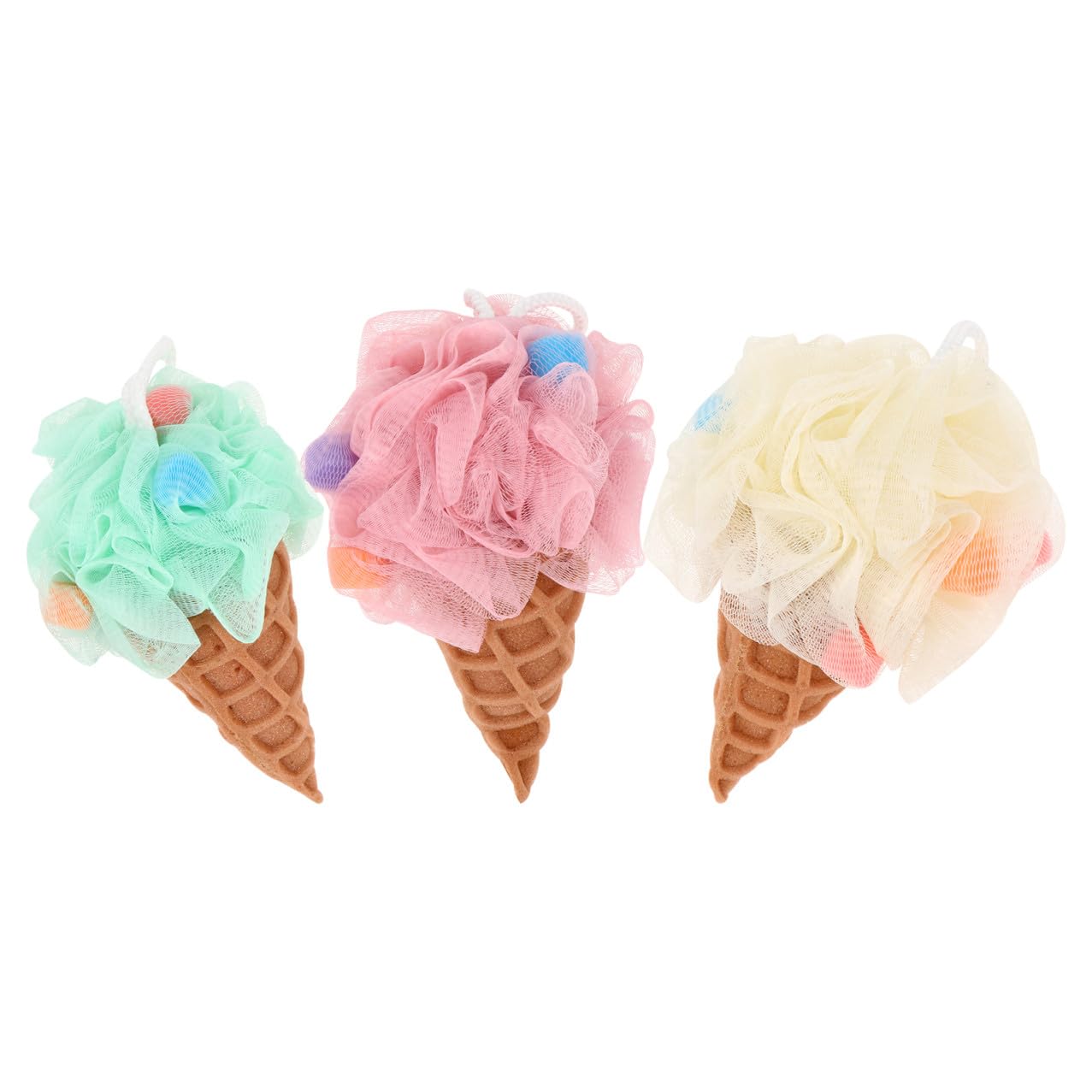 6piezas Esponjas Exfoliantes Forma De Helado y Para Baño De Adultos y Bebés
