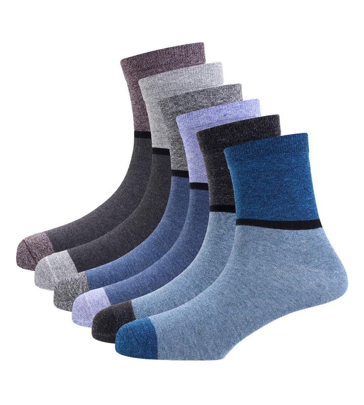 FREECULTR Superior Comfort Cotton Men's Socks - Pack of 6, Multicolor