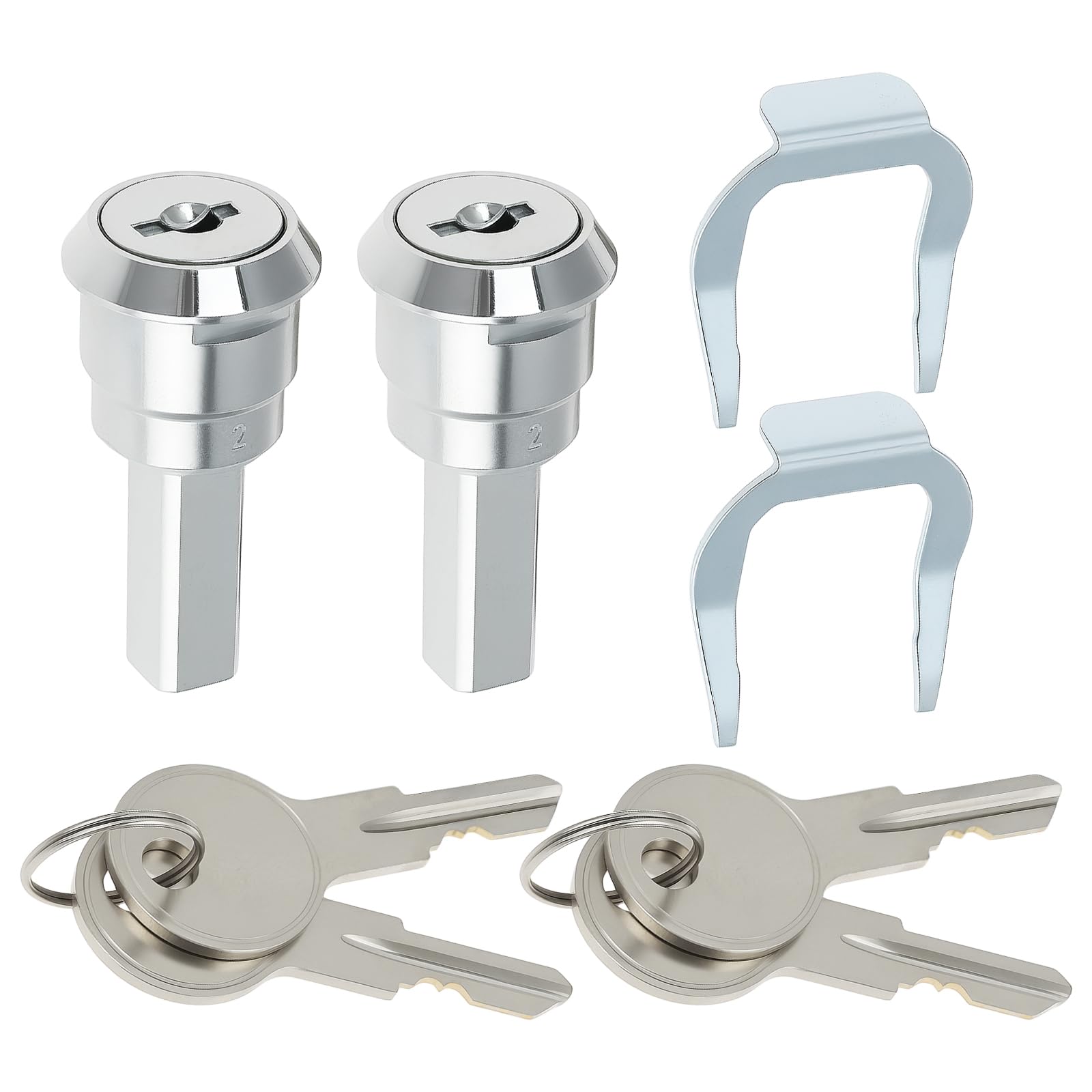 Briny River 2 Pcs Stainless Steel Toolbox Lock With Fastening Tab And Keys For Steel & Tin Cabinets