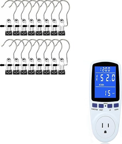 Miniatura 1 de Ganchos para botas, ganchos para lavandería, clips para colgar, pasadores de ropa, medidor de vatios, medidor de potencia, enchufe para el hogar,