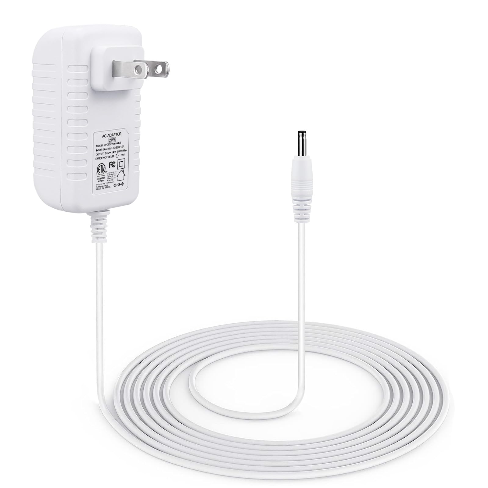 21W Power Cord Adapter for Echo Show 1st Gen., Echo 1st Gen., 2nd Generation - White Wall Charger Cable, 5ft