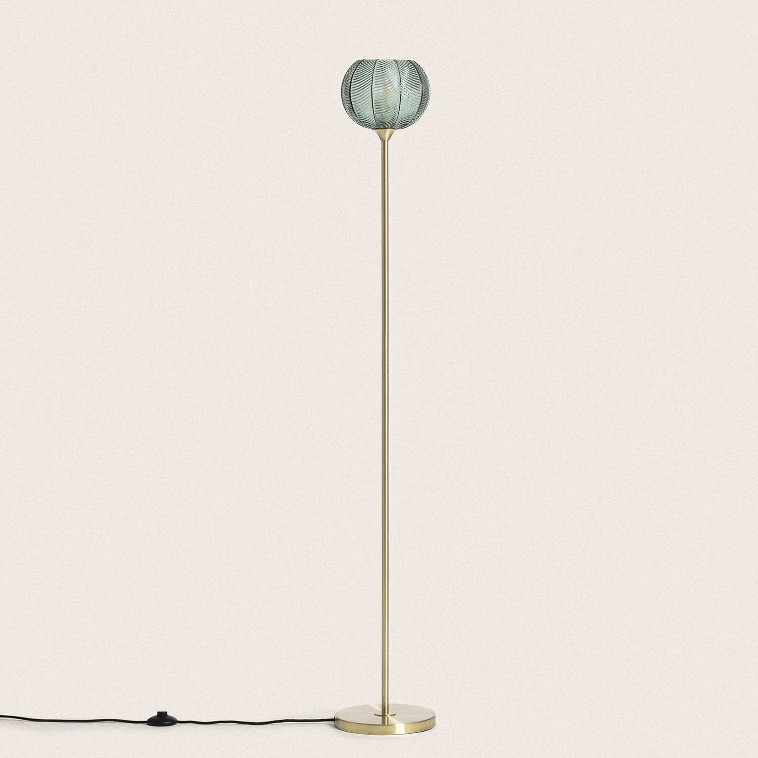 LEDKIA Lámpara de Pie Metal y Cristal Klimt Verde