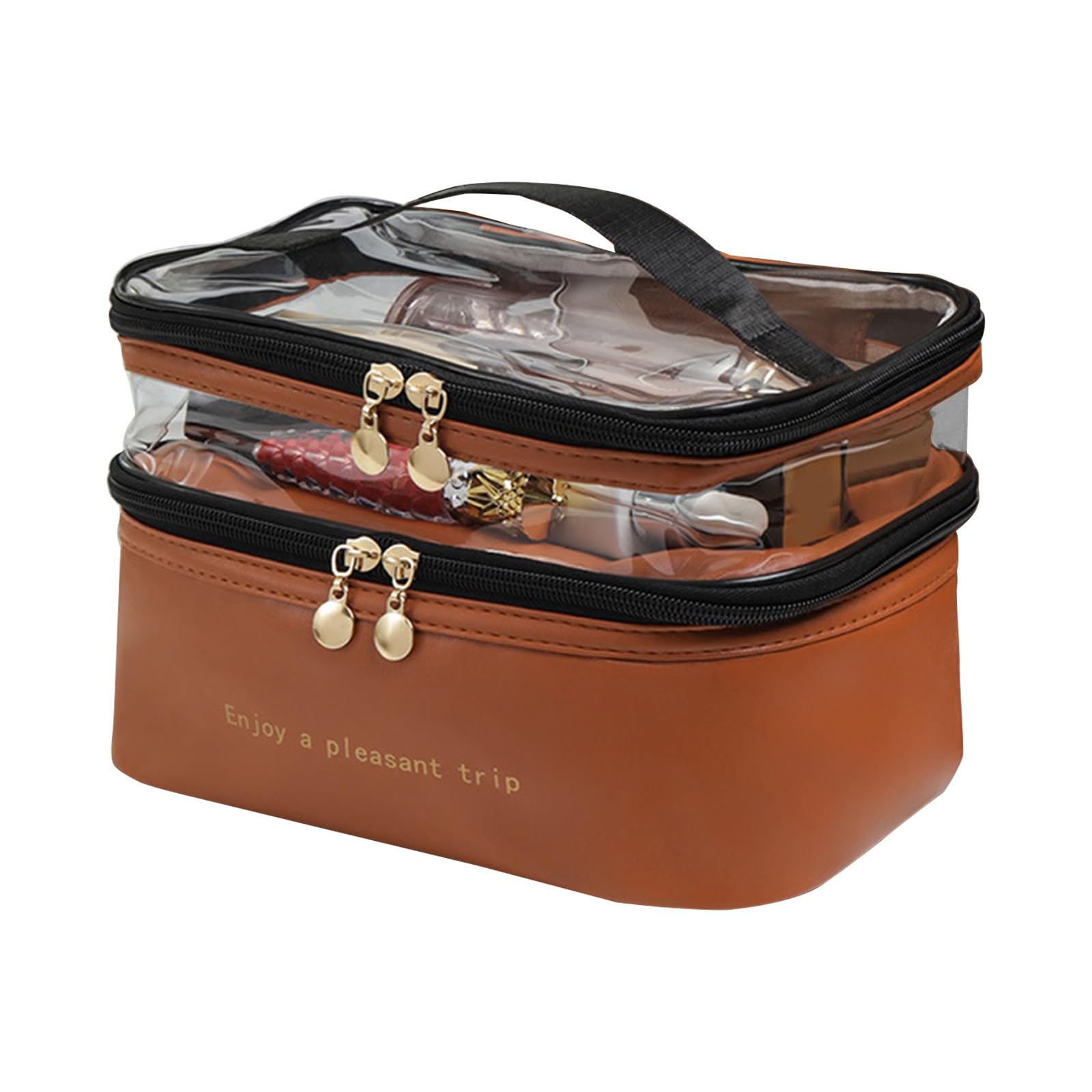 Tsophreniq Efficient Cosmetic Storage Case Multifunctional Travel Cosmetic Storage Bag with Separate Layers for Students Waterproof Beauty Container