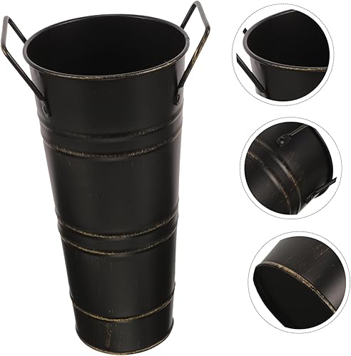 Miniatura 9 de Veemoon Soporte de metal para paraguas, estante de almacenamiento de bastones, cubo de flores, soporte para paraguas independiente, contenedor de