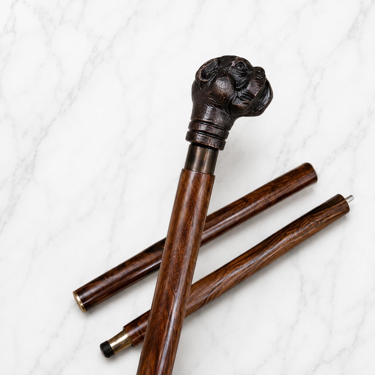 Pitbull Head Walking Cane Wooden Gentleman Stick Vintage Decorative Mobility Cane Three Piece Collectible Gift 36 Inch-image-42