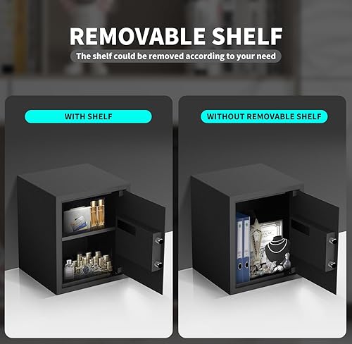 Miniatura 5 de AEGIS Caja de seguridad biométrica inteligente, 1.7 pies cúbicos de desbloqueo de acceso rápido con huella dactilar, teclado, llavepuerto USB para