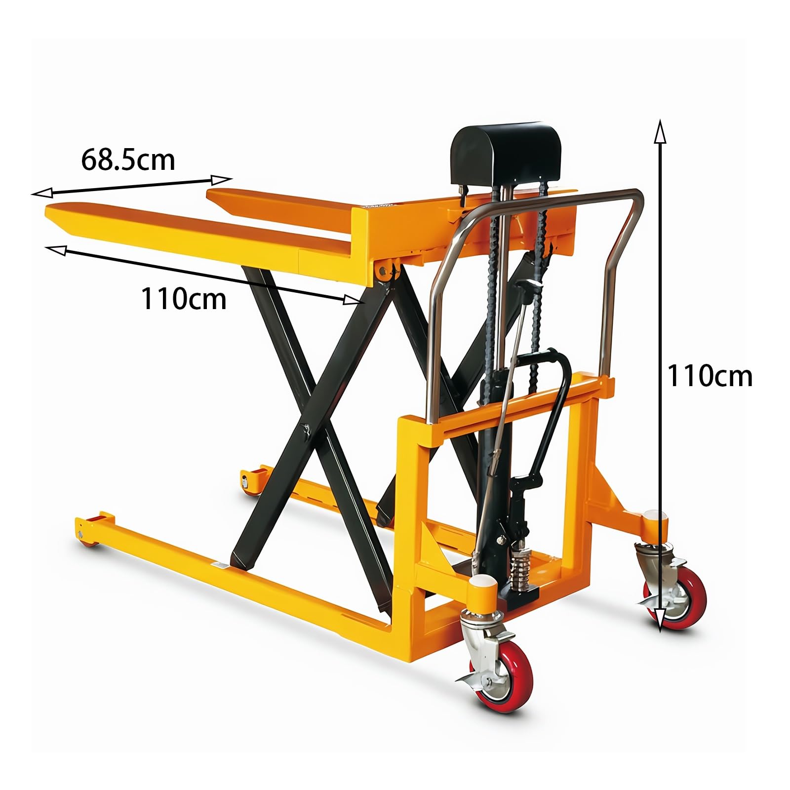 Lagerhäuser Manueller hydraulischer Scherenhubwagen mit 1000 kg Tragfähigkeit und 89 cm Hub for LKW-Beladung(Groß)