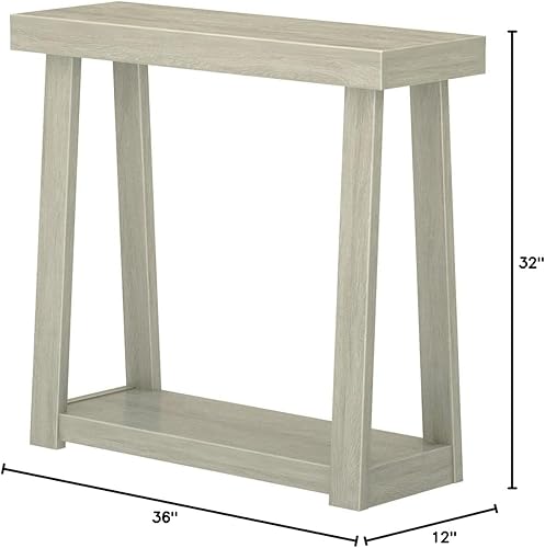 Miniatura 9 de Plank+Beam Mesa Consola de Madera Maciza con Almacenamiento, 36 Pulgadas, Mesa de Sofá con Estante, Mesa de Entrada Estrecha para Pasillo, Detrás