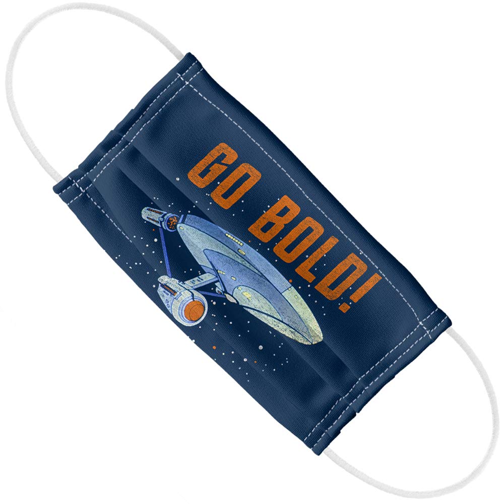 Popfunk Star Trek Go Bold 1-Ply Reusable Face Mask Covering with Adjustable Nose Wire, Unisex