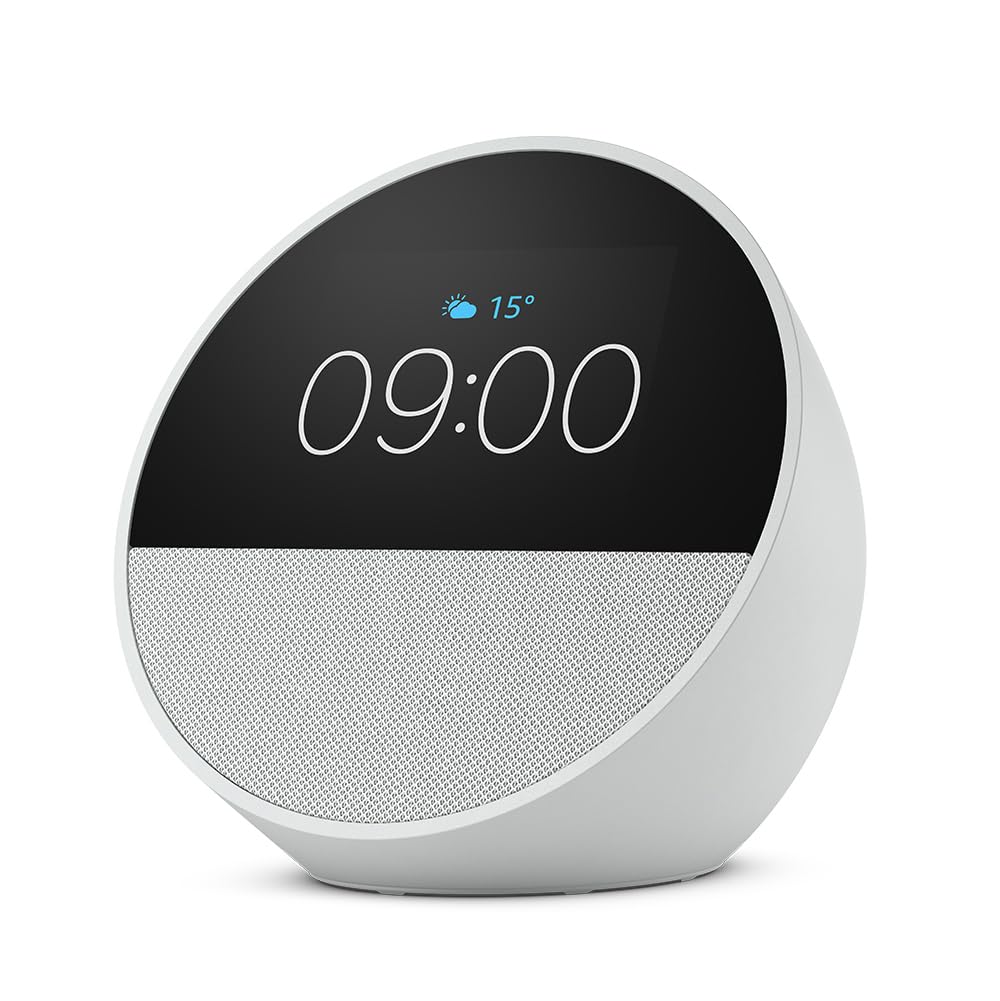 Amazon Echo Spot (2024) – Smarter Wecker mit Alexa, Weiß
