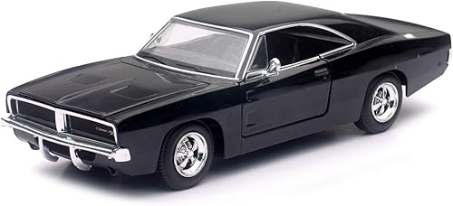 1969 Dodge Charger RT Negro 125 Modelo de coche fundido a presión por New Ray 71893 B
