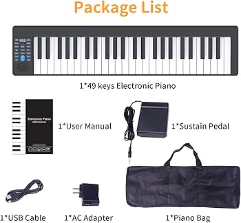 Amazon.com: KONIX PJ49Z 49 Key Piano Keyboard, Portable Touch Amazon.com: KONIX PJ49Z 49 Key Piano Keyboard, Portable Touch