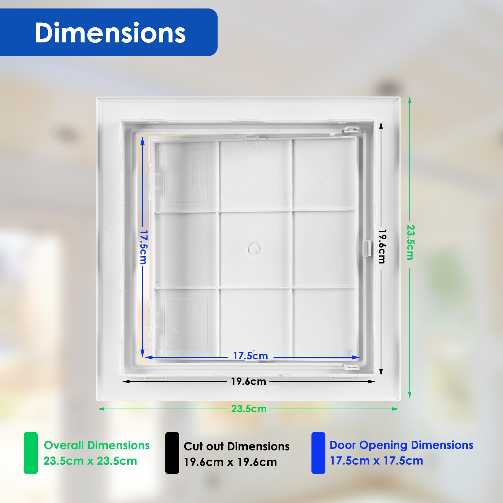 Access Panel 200x200 mm, Paintable Easy Access Doors with Hidden Hinges - Image 2