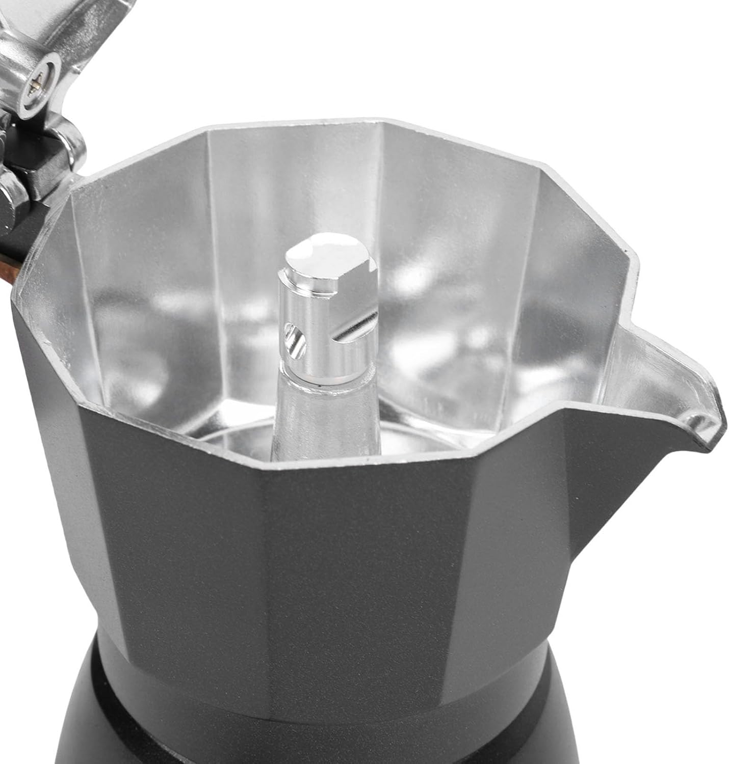 EVGATSAUTO Stovetop Coffee Maker, Vintage Aluminum Alloy 2 Cup Pot with Double Valves for, Rich Flavor in 3-5 Minutes (Black)
