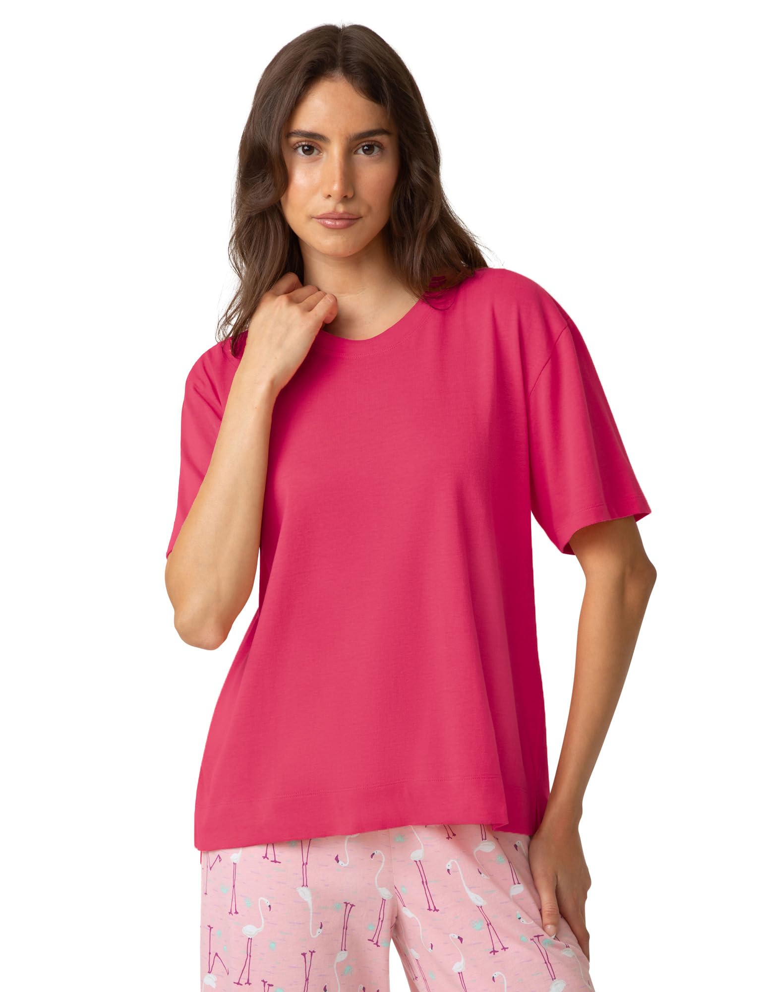 HUE Women's Summer Vacation Pajama Separates, Soft, Whimsical Print Pjs with Tropical Beach Themes, Flip Flops, Cocktails