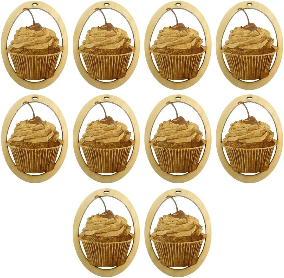 10PK Personalized Cupcake Ornaments, Baking Theme Christmas Ornaments, Sweet Treats Christmas Tree Decorations, Baker Gifts for Women and Men